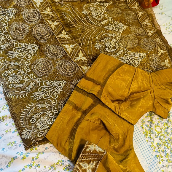 Eid outfit Organza Saree with size 37 blouse brand new - Picture 6 of 16